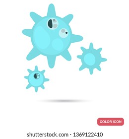 Virus cells under magnification flat color icon
