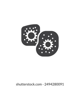 Virus Cells Vektorgrafik Symbol. Gefülltes flaches Schild für mobiles Konzept und Webdesign. Symbol für biologische Zellen. Symbol, Logo-Darstellung. Vektorgrafik-Grafiken