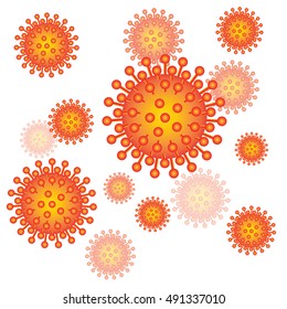 Virus cells, vector illustration