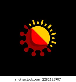 Virus Changing to Sun Logo
