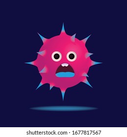 Virus Character  Cartoon 3D Design Vector Illustration, Abstract microbe, Computer virus, allergy bacteria, medical healthcare, microbiology concept. Disease germ, pathogen organism, virus logo icon 