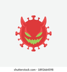 ilustración de carácter de virus malvado