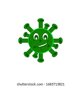 virus character expression, in green.
