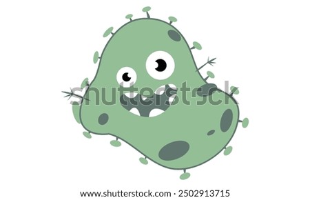 Virus Character Sticker Bundle, Virus Bacteria Sticker cartoon set.