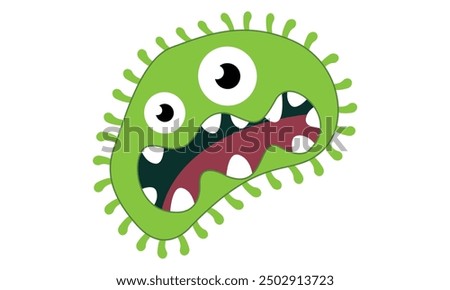 Virus Character Sticker Bundle, Virus Bacteria Sticker cartoon set.