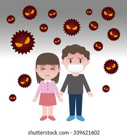 Virus and Children, image illustration