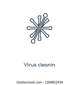 Virus cleanin concept line icon. Linear Virus cleanin concept outline symbol design. This simple element illustration can be used for web and mobile UI/UX.