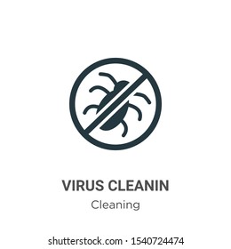 Virus cleanin vector icon on white background. Flat vector virus cleanin icon symbol sign from modern cleaning collection for mobile concept and web apps design.