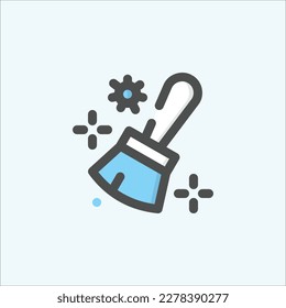  virus, icono de limpieza, ícono de contorno aislado de color en fondo claro, perfecto para sitio web, blog, logo, diseño gráfico, medios sociales, interfaz de usuario, aplicación móvil