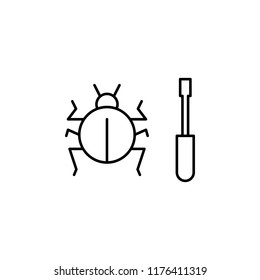 virus cleanup icon. Element of seo and online marketing icon for mobile concept and web apps. Thin line virus cleanup icon can be used for web and mobile