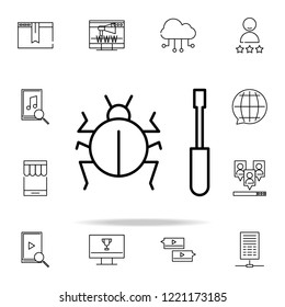 virus cleanup icon. seo and online marketing icons universal set for web and mobile