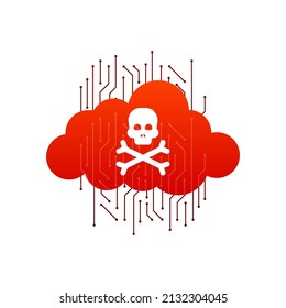 Virus cloud. Searching virus. Microbe icon. Cyber secure