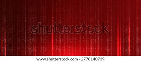 Virus Code Flow Red Binary Code Bug Cyber Attack Pattern. Malware Attack Ransomware Warning Background. Computer Hacking Cyber Security Breach. AI Data Phishing Digital Fraud BG. Vector Illustration