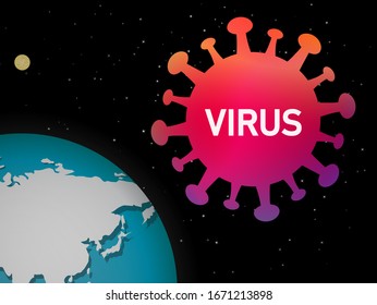 Virus coming to attack our world, vector