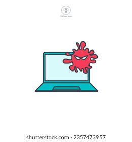 virus computer icon symbol vector illustration isolated on white background