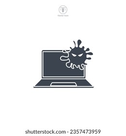 virus computer icon symbol vector illustration isolated on white background
