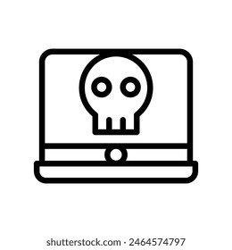 Virus computer icon in thin line style. Vector illustration graphic design