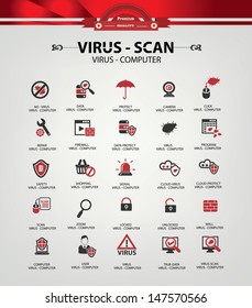 Virus Computer Icons,Red Version,vector