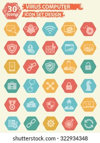 Virus computer icons,vector