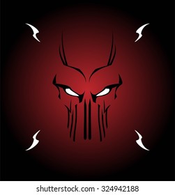 Virus. Virus computer. Villain, Demon. Phantom. Alien. Predator. Mask, Artwork. Suitable for team identity, insignia, emblem, illustration for apparel, mascot, motorcycle community, game icon, etc
