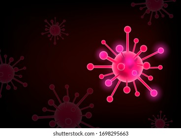 virus concept, corona, covid-19, red dark background, Isolated vector design