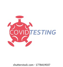 Icono de concepto de virus con logotipo de texto