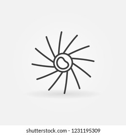Virus concept minimal vector icon or sign in thin line style