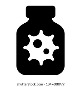 Icono de contenedor de virus en estilo editable rellenado 