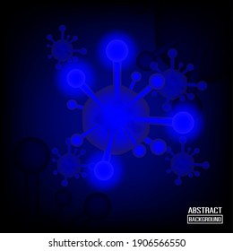 virus corona 19 blue background abstract