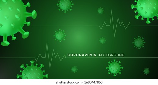 Virus Corona background vector, Corona Virus in Wuhan. Green color. Vector Illustration