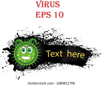 Virus. Corona Virus. Banner, border, frame design. Microbiology And Virology Concept icon. Wuhan virus. Dangerous corona virus, pandemic risk set. Logo, symbol, icon. Corona-virus.