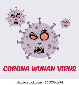 VIrus Corona Illustration, Vector wuhan corona, Virus Wuhan isolated design.