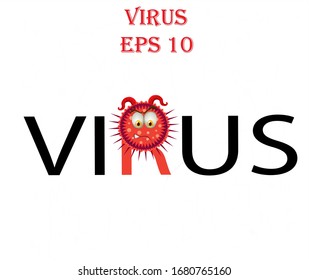 Virus. Corona Virus. Microbiology And Virology Concept icon. Wuhan virus. Dangerous corona virus, pandemic risk set. Logo, symbol, icon. Corona-virus.