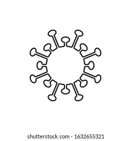 virus corona outline icon flat vector