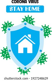 virus corona stay home banner 