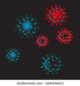 virus corona vector. black background . vector illustration 