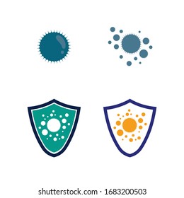 Vektorillustration des Virus, des Corona-Virus und Logo für das Maskendesign