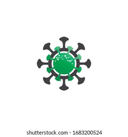 virus, corona virus vector and mask design logo icon