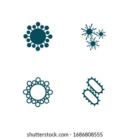 Virus-Corona-Virus-Vektorillustration und Logo für das Maskendesign 
