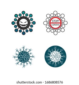 virus corona virus vector virus logotipo de diseño de máscara viral 
