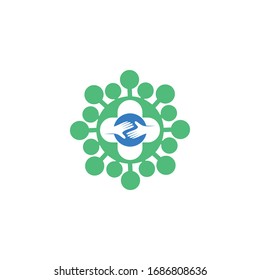 Virus-Corona-Virus-Vektorillustration und Logo für das Maskendesign 
