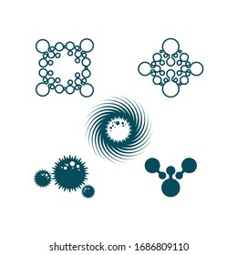 Virus-Corona-Virus-Vektorillustration und Logo für das Maskendesign 
