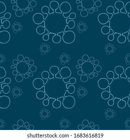 Virus Corona Vektorillustrationen.Nahtloses Muster. Corona-Virus in Wuhan. blauer Hintergrund. Vektorillustration Illustration. EPS 8