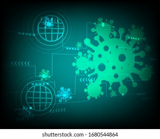 Virus Corona vectors. Corona Virus in Wuhan. blue Background. Vector Illustration.