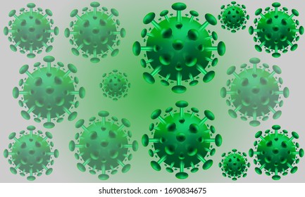 Virus Corona vectors. Corona Virus in Wuhan. Blue Background. Vector Illustration.