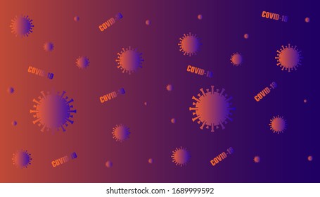 Virus Corona Vektorillustrationen. Corona-Virus in Wuhan. Farbverlauf-Hintergrund. Vektorillustration Illustration.