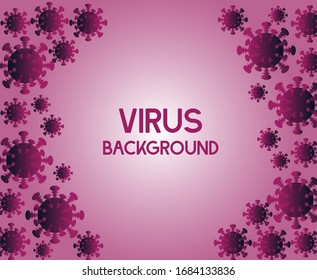 Virus Corona vectors. Corona Virus in Wuhan. Purple Background. Vector Illustration.