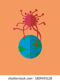 Virus Corona vectors. Corona Virus in Wuhan. Vector Illustration.