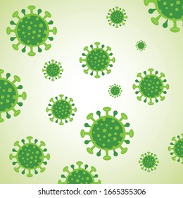 Virus Corona vectors. Corona Virus in Wuhan.corona virus infection.White Background. Vector Illustration.