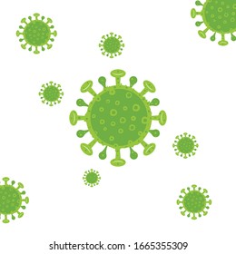 Virus Corona vectors. Corona Virus in Wuhan.corona virus infection.White Background. Vector Illustration.